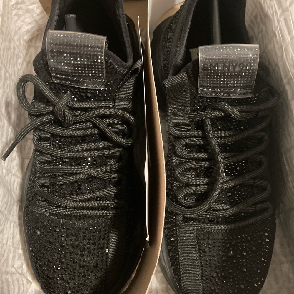 STEVE MADDEN MAXIMA BLACK RHINESTONES - Picture 7 of 8